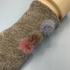 Exportación de comercio exterior europa y Estados Unidos japón y corea chenille genuino conejo peludo guantes de bola de invierno con pelusa guantes de calor y frío details Picture